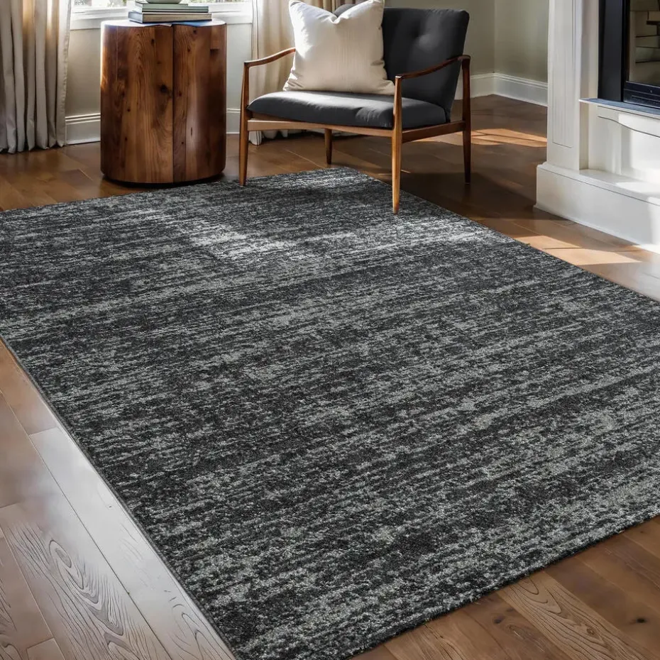 Relax Oslo - Laagpolig Effen Vloerkleed - Zwart - 160x230 CM