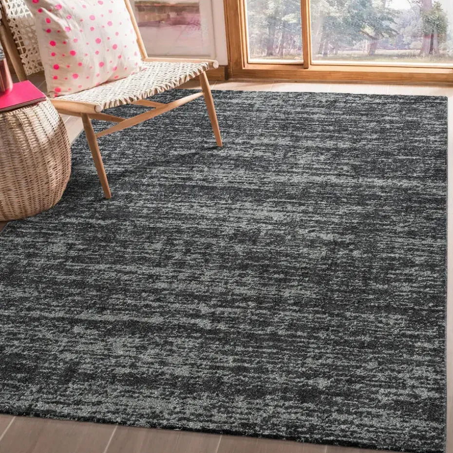 Relax Oslo - Laagpolig Effen Vloerkleed - Zwart - 160x230 CM