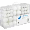 Relaxdays kerstballen - 100x st - wit - 3, 4 en 6 cm -kunststof