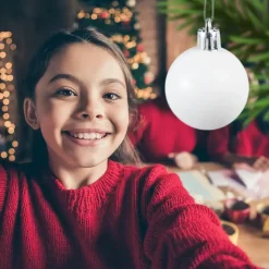 Relaxdays kerstballen - 100x st - wit - 3, 4 en 6 cm -kunststof