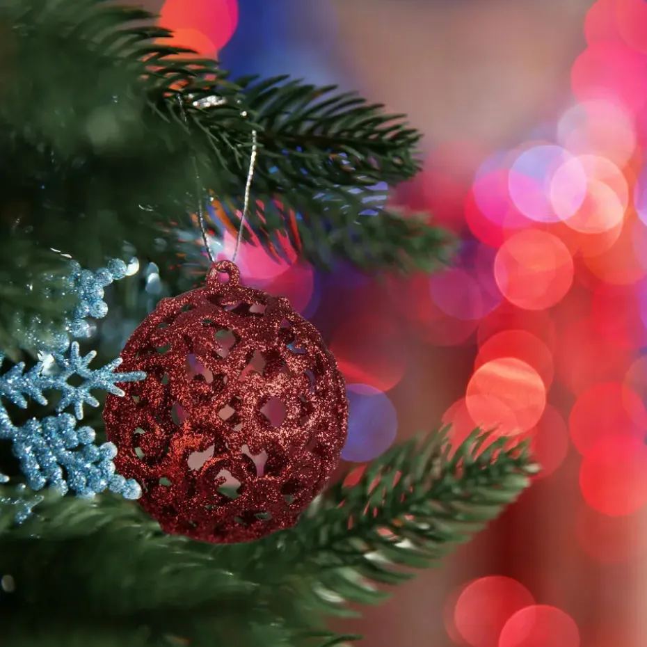 Relaxdays kerstballen - 50x - rood - 3, 4 en 6 cm -kunststof