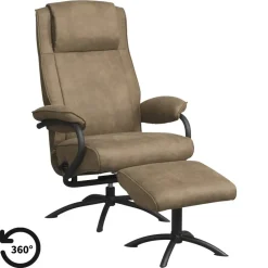 Relaxfauteuil Vincent incl. hocker - taupe