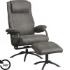 Relaxfauteuil Vincent incl. hocker - Stof Preston - antraciet