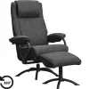 Relaxfauteuil Vincent incl. hocker - Stof Bjorn - antraciet