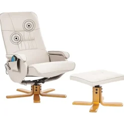 RELAXPRO - Relaxfauteuil met voetenbank - Lichtbeige - Kunstleer