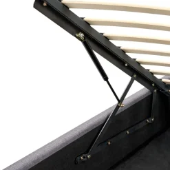 RENNES - Bed met opbergruimte - Grijs - 160x200 cm - Polyester