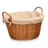 Rieten opberg mand - gevlochten riet - bruin - 51 x 45 x 28 cm