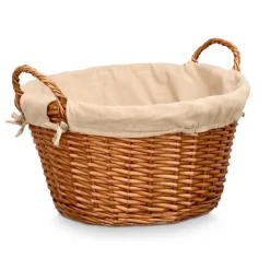 Rieten opberg mand - gevlochten riet - bruin - 51 x 45 x 28 cm