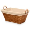 Rieten opberg mand - gevlochten riet - bruin - 65 x 43 x 35 cm