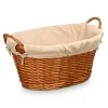 Rieten opberg mand - gevlochten riet - bruin - 54 x 37 x 30 cm