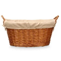 Rieten opberg mand - gevlochten riet - bruin - 54 x 37 x 30 cm