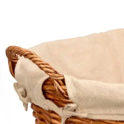 Rieten opberg mand - gevlochten riet - bruin - 54 x 37 x 30 cm