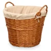 Rieten opberg mand - gevlochten riet - bruin - 51 x 45 x 28 cm