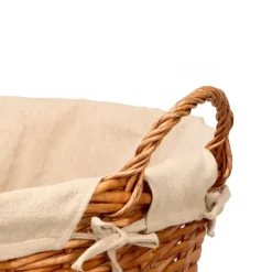 Rieten opberg mand - gevlochten riet - bruin - 51 x 45 x 28 cm