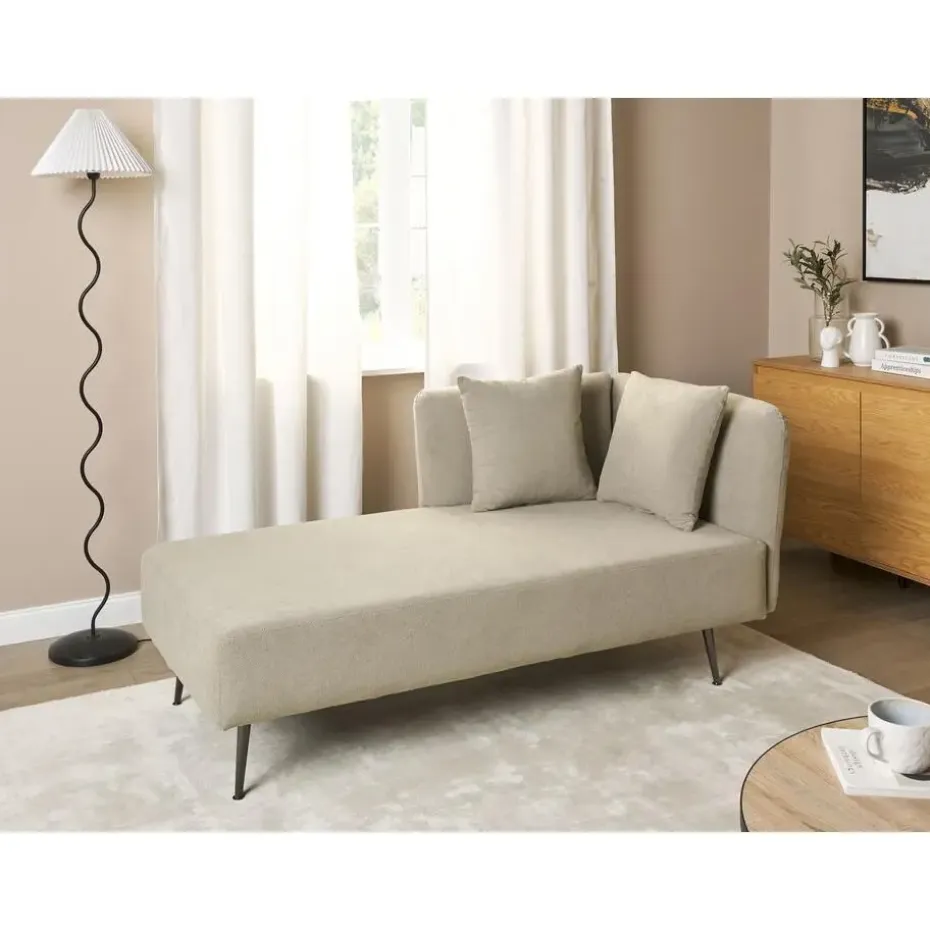 RIOM - Chaise longue - Beige - Rechtszijdig - Stof