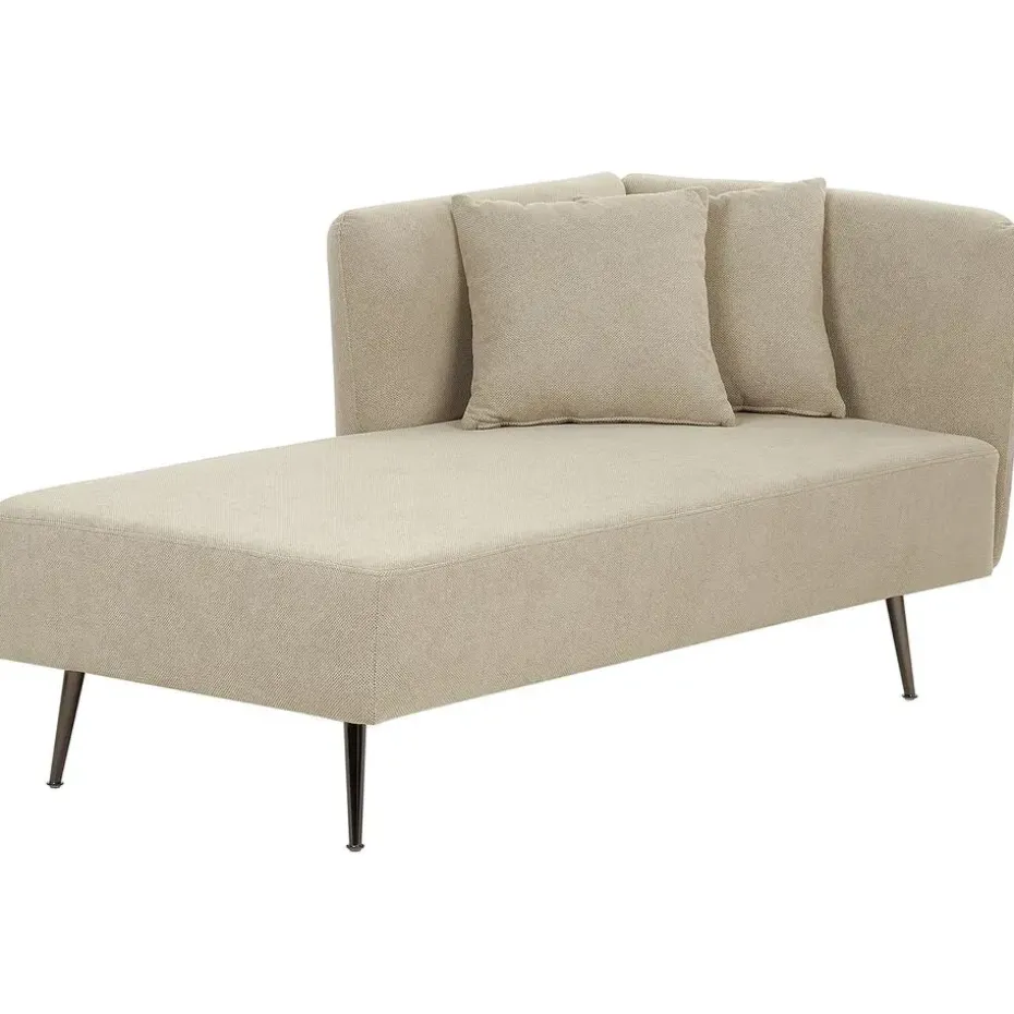 RIOM - Chaise longue - Beige - Rechtszijdig - Stof