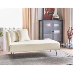 RIOM - Chaise longue - Wit - Linkszijdig - Bouclé