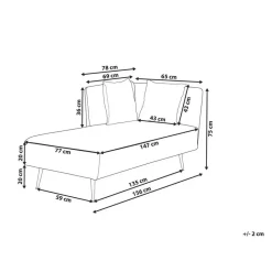 RIOM - Chaise longue - Wit - Rechterzijde - Bouclé