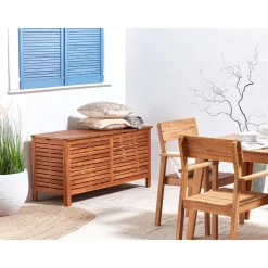 RIVIERA - Kussenbox - Donkere houtkleur - 130 cm - Acaciahout
