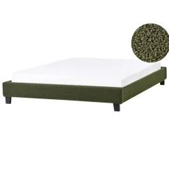 ROANNE - Tweepersoonsbed - Donkergroen - 140 x 200 cm - Bouclé