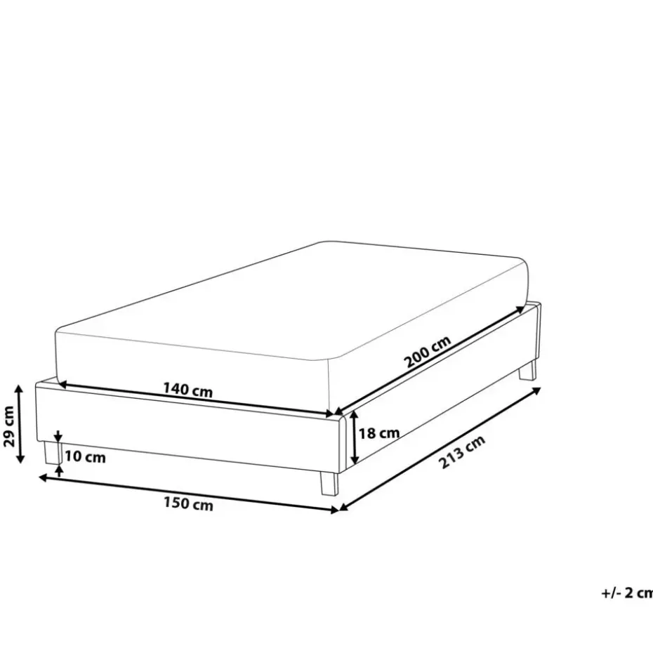 ROANNE - Tweepersoonsbed - Donkergroen - 140 x 200 cm - Bouclé
