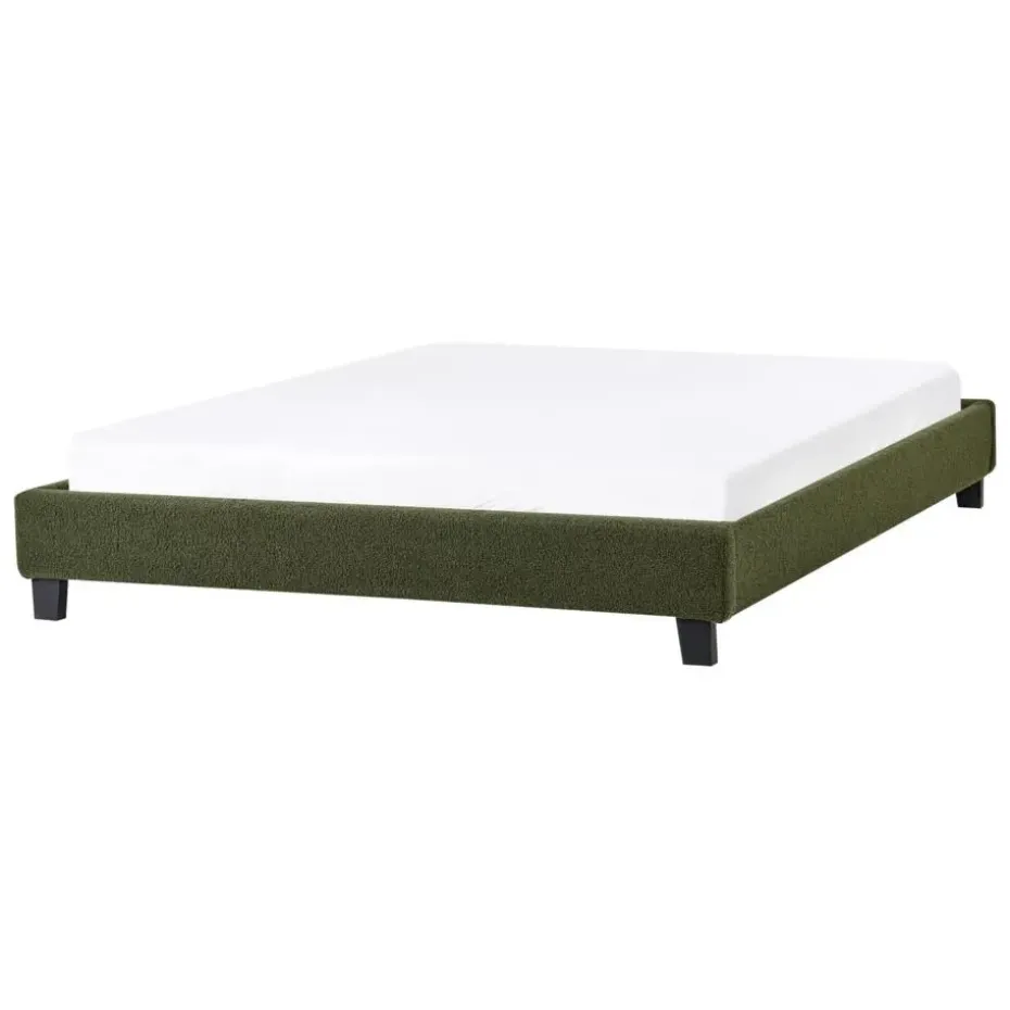 ROANNE - Tweepersoonsbed - Donkergroen - 140 x 200 cm - Bouclé