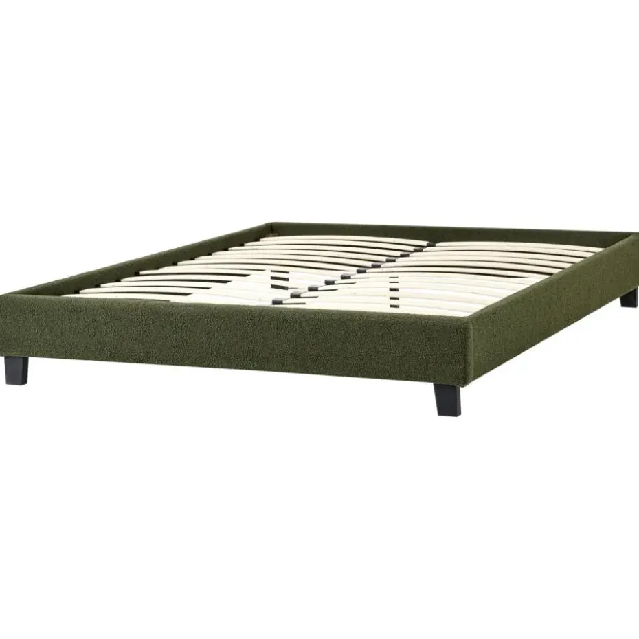 ROANNE - Tweepersoonsbed - Donkergroen - 140 x 200 cm - Bouclé