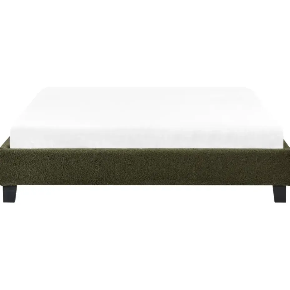 ROANNE - Tweepersoonsbed - Donkergroen - 140 x 200 cm - Bouclé