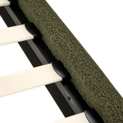 ROANNE - Tweepersoonsbed - Donkergroen - 140 x 200 cm - Bouclé