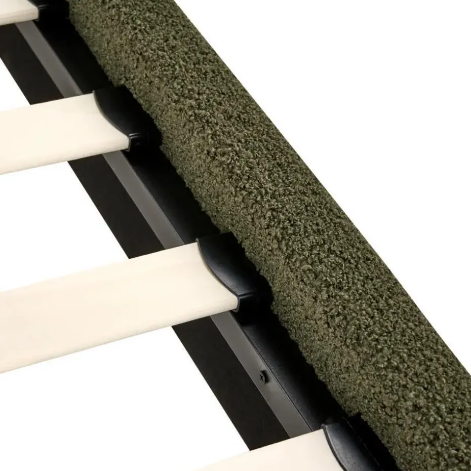 ROANNE - Tweepersoonsbed - Donkergroen - 140 x 200 cm - Bouclé