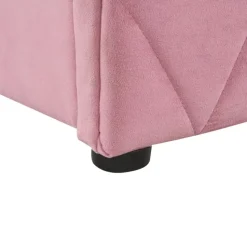 ROCHEFORT - Tweepersoonsbed - Roze - 160 x 200 cm - Fluweel