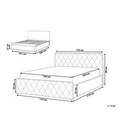 ROCHEFORT - Tweepersoonsbed - Roze - 160 x 200 cm - Fluweel