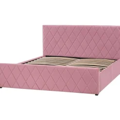 ROCHEFORT - Tweepersoonsbed - Roze - 160 x 200 cm - Fluweel