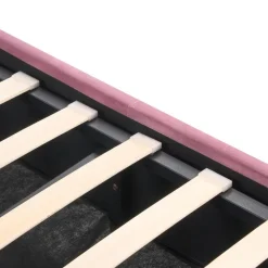 ROCHEFORT - Tweepersoonsbed - Roze - 160 x 200 cm - Fluweel