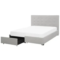ROCHELLE - Bed opbergruimte - Lichtgrijs - 140 x 200 cm - Polyester