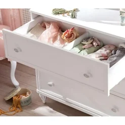 Romance commode kinderladekast meisjes met spiegel