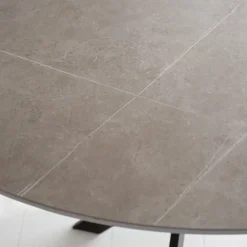 Ronde eettafel Yuna Ø130 cm marmerlook grijs - Stoneware - Grijs
