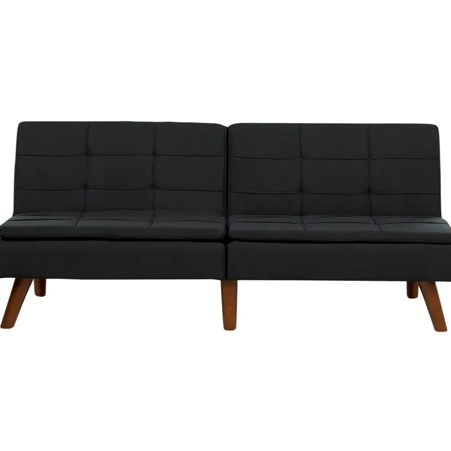 RONNE - Slaapbank 3-zits - Zwart - Polyester