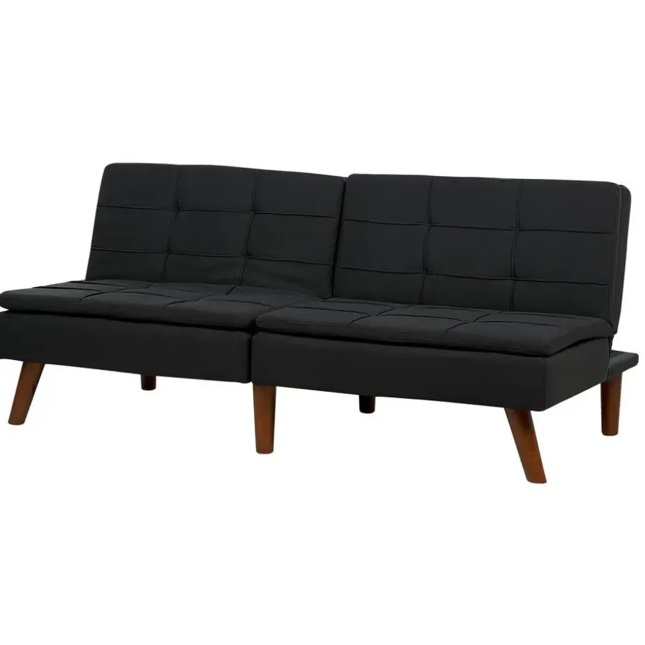 RONNE - Slaapbank 3-zits - Zwart - Polyester