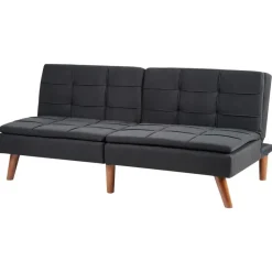 RONNE - Slaapbank 3-zits - Zwart - Polyester