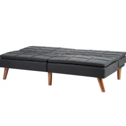 RONNE - Slaapbank 3-zits - Zwart - Polyester