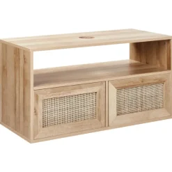 ROSELL - Hangende wastafelkast - Lichthout - 86 x 45 cm - Vezelplaat