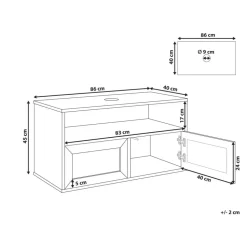ROSELL - Hangende wastafelkast - Lichthout - 86 x 45 cm - Vezelplaat