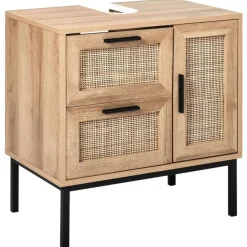 ROSELL - Staande wastafelkast - Lichthout - Vezelplaat