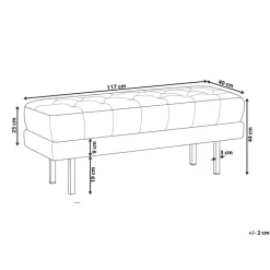 ROSEVILLE - Bankje - Geel - Fluweel