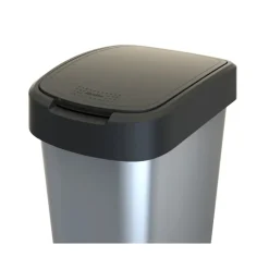 Rotho Afvalbak Twist 39 x 29 x 67 cm 50 l Polypropyleen Zilver