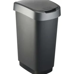 Rotho Afvalbak Twist 40 x 30 x 60 cm 50 l Polypropyleen Zilver