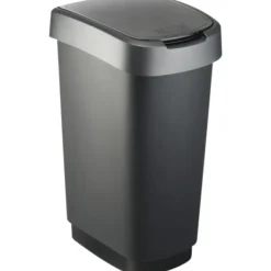 Rotho Afvalbak Twist 40 x 30 x 60 cm 50 l Polypropyleen Zilver