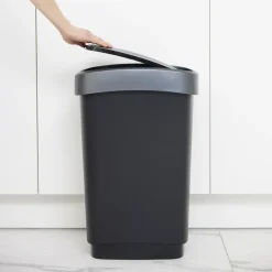 Rotho Afvalbak Twist 40 x 30 x 60 cm 50 l Polypropyleen Zilver