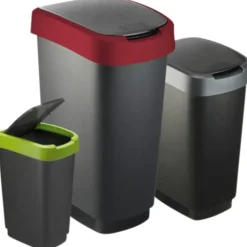 Rotho Afvalbak Twist 40 x 30 x 60 cm 50 l Polypropyleen Zilver